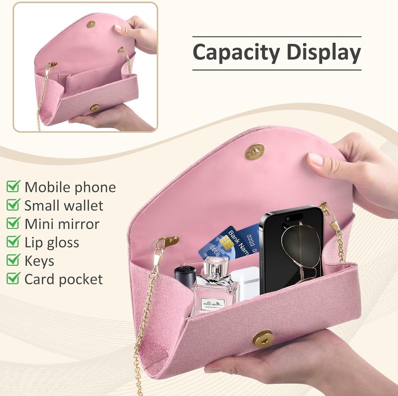 PACETAP Clutch Purses for Women, Handbags with Chain for Women Formal, Evening Bag for Wedding Party Cocktail Prom Dinner - Image 4